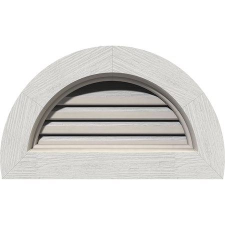 Ekena Millwork Half Round Gable Vent Functional, Western Red Cedar Gable Vent w/Brick Mould Face Frame, 30"W x 15"H GVWHR30X1500RFPWR